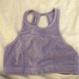 Aerie Purple Corduroy Cropped Top